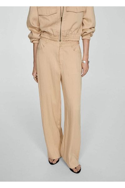 MANGO Woman Straight Cut Draped Pants