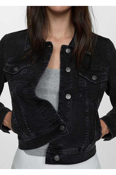 MANGO Woman Jeansmantel mit Taschen