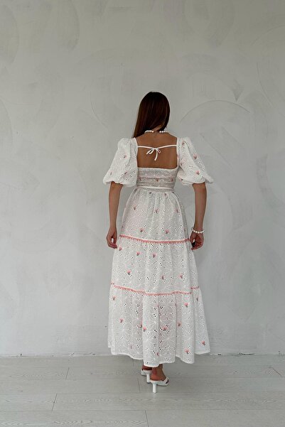 Elbee Fashion Woman Dantel Detaylı Brode Elbise