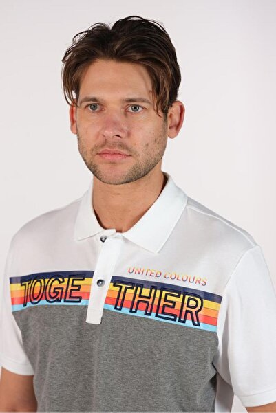 Arma Чоловіча біла футболка з коміром-поло Y22374301401