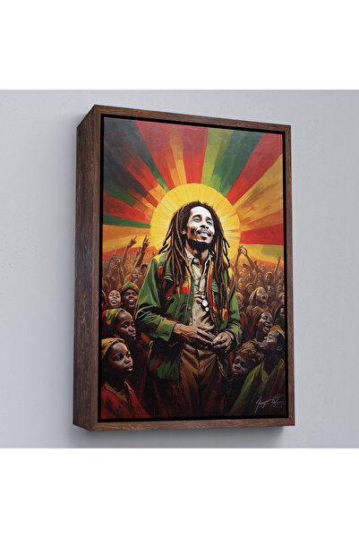 Home Bob Marley Painting with Wooden Frame-7744