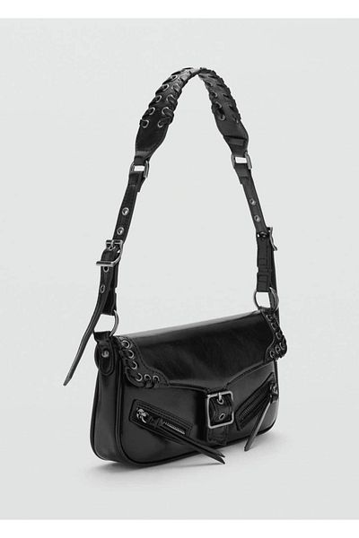 MANGO Woman Taška přes rameno s detailní přezkou