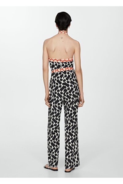 MANGO Woman Kuşaklı, desenli tulum