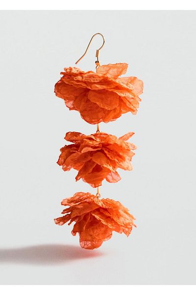 MANGO Woman Ohrringe mit Blumeneinsätzen