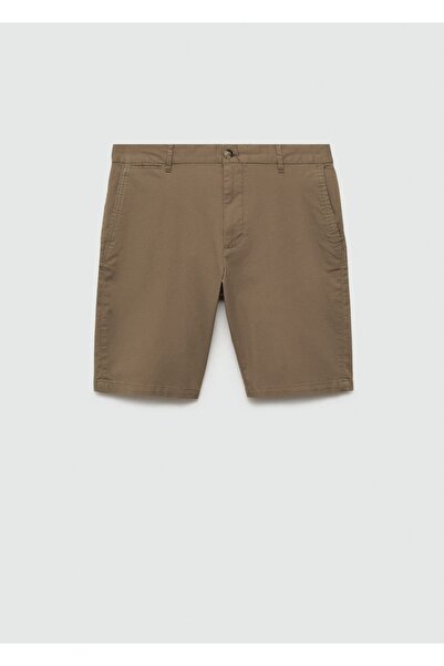 MANGO Man Dar kesim chino pamuklu bermuda şort