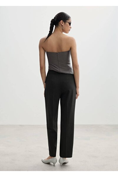 MANGO Woman Pensli Düz Kesim Pantolon