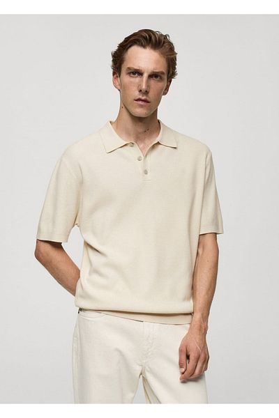 MANGO Man Tricou polo subțire mulat