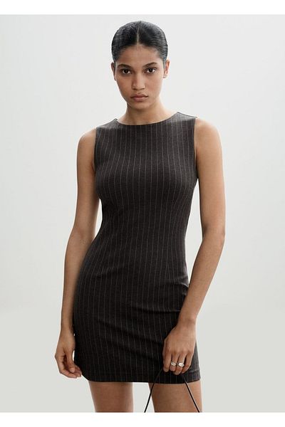 MANGO Woman Kurzes Kleid mit Streifen