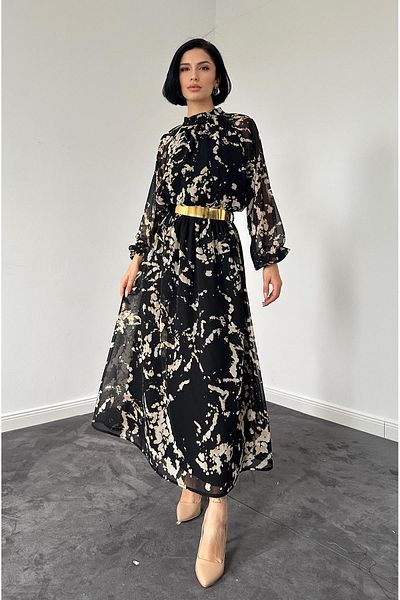 Elbee Fashion Woman Rochie cu mâneci raglan și imprimate