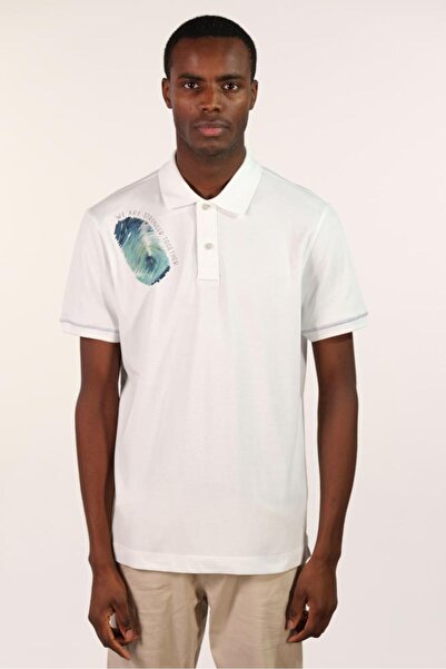 Arma Чоловіча біла футболка з коміром-поло Y22374300401