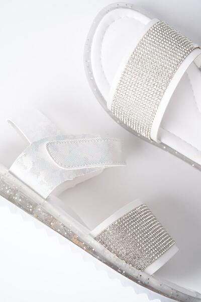 MUGGO Daily Orthopedic Light Sole Stoned and Velcro Girls Sandals