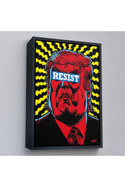 Oxyteez Racismul Donald Trump cu cadru din lemn Tablo-7679