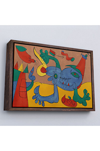 Oxyteez Pictură de artă abstractă Joan Miro cu cadru din lemn-7068