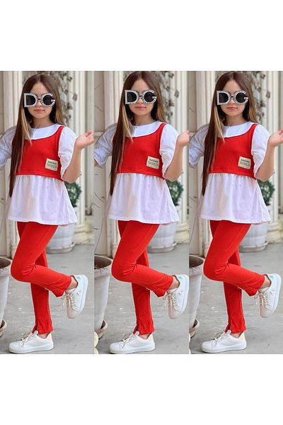 KOKOŞ BEBEK Girl's Shirt and Trousers Set