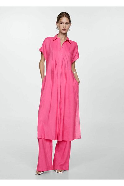 MANGO Woman ΦΟΡΕΜΑ ΠΟΥΚΑΜΙΣΟΥ ΛΑΙΜΟΥ