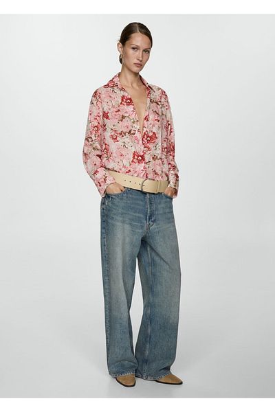 MANGO Woman Cămașă din bumbac cu model