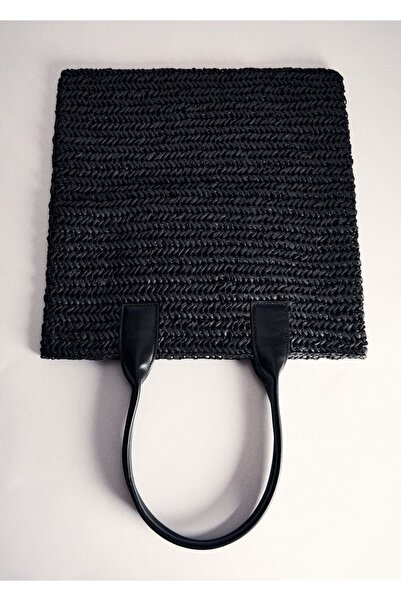 MANGO Woman Doğal elyaf shopper çanta