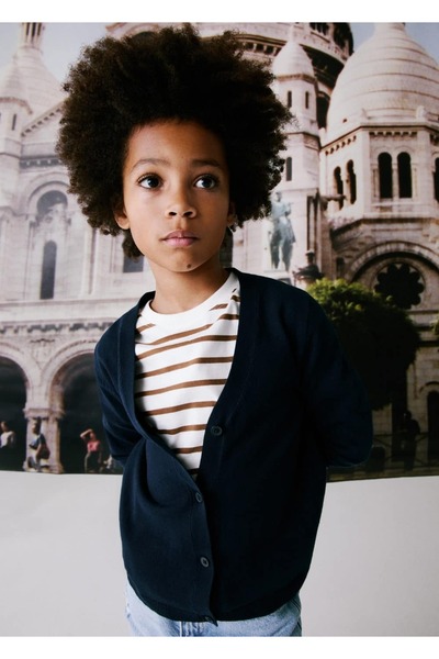 MANGO Kids Pletený svetr na knoflíky