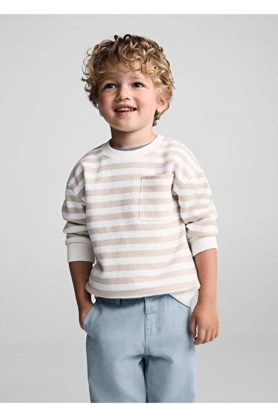 MANGO Baby Düz kesim pamuklu pantolon