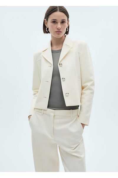 MANGO Woman Jacke mit Metallknöpfen und Klappe