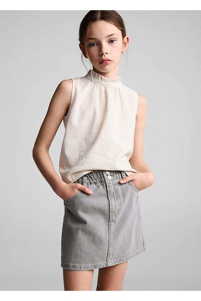 MANGO Kids Paperbag-Jeansrock