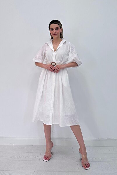 Elbee Fashion Woman Φόρεμα με κρυφό γιακά