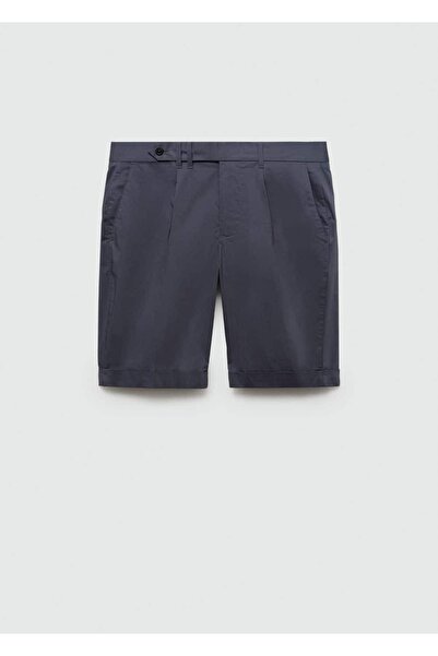 MANGO Man Plisované bavlněné bermudy