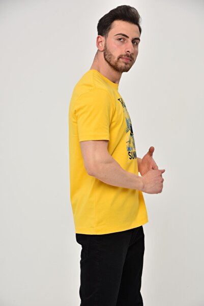 Arma Ανδρικό μπλουζάκι με κίτρινη λαιμόκοψη Y 22344402501
