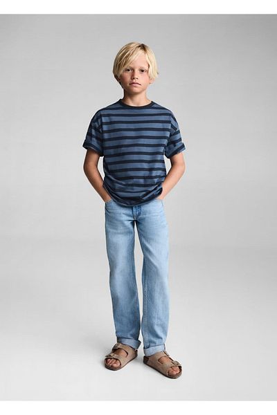 MANGO Kids Gestreiftes T-Shirt aus Baumwolle