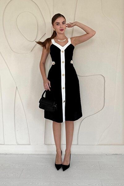 Elbee Fashion Woman Süs Cepli Askılı Elbise