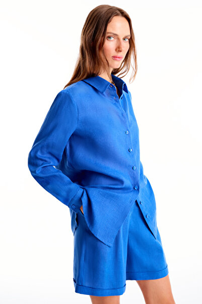 Perspective Celans Saks Colorful Regular Fit Women's Shirt - Fake Sleeves and Shirt Collar