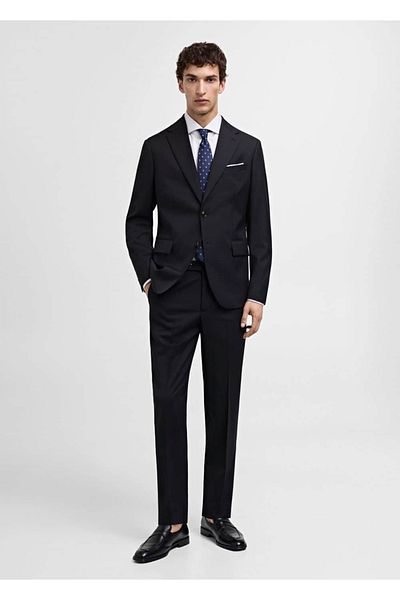 MANGO Man 100% παρθένο μάλλινο σακάκι blazer με λεπτή εφαρμογή