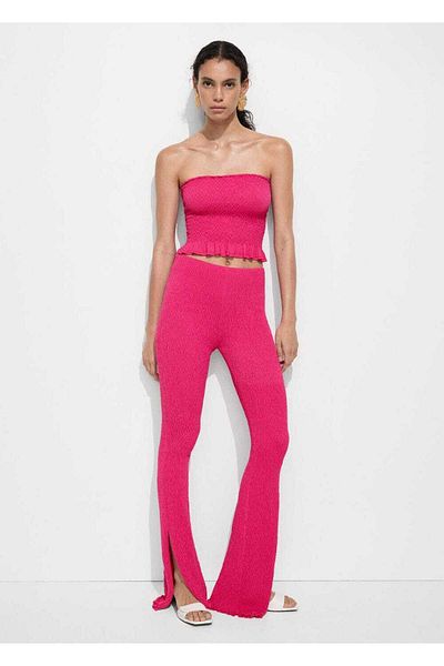 MANGO Woman Knitted Patterned Pants