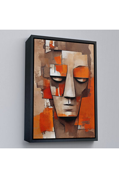 Oxyteez Pictură iconică surrealistică a omului cu cadru din lemn-7836