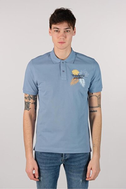 Arma Чоловіча синя футболка з коміром-поло Y22374350001