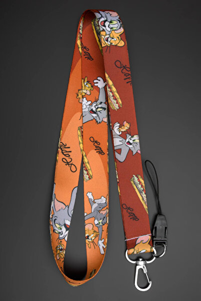 Apptakı Kedi Desenli Yaka Kartı Boyun Askı İpi Telefon Askı İpi - ASK0246