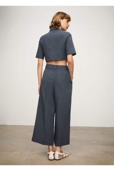 MANGO Woman Kemerli lyocell pantolon