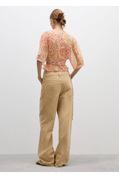 MANGO Woman Çiçek Desenli Anvelop Bluz