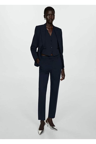 MANGO Woman Straight cut fabric pants