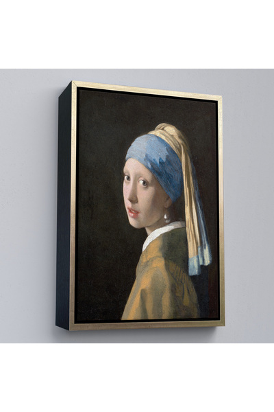 N NOXXO Johannes Vermeer cu cadru din lemn - Pictură Fată cu cercei de perle - Fată cu o cercei de perle-7309