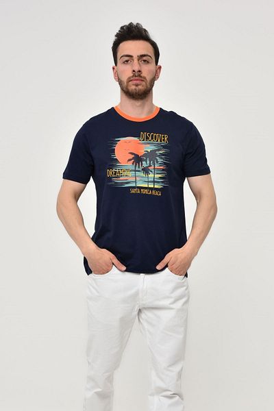 Arma Ανδρικό μπλουζάκι Navy Blue Crew Neck Y 22344402701