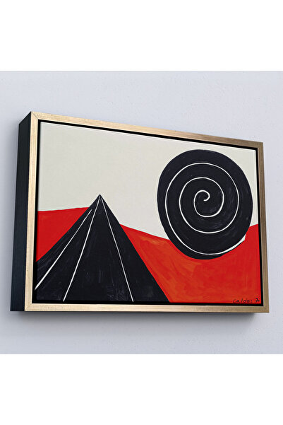 Oxyteez Alexander Calder cu rame din lemn - Pictură piramidă și spirală - Pir...
