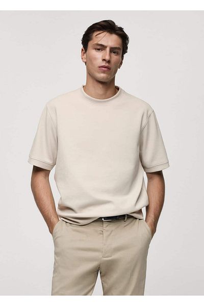 MANGO Man T-Shirt aus Sweatshirt-Stoff mit normaler Passform