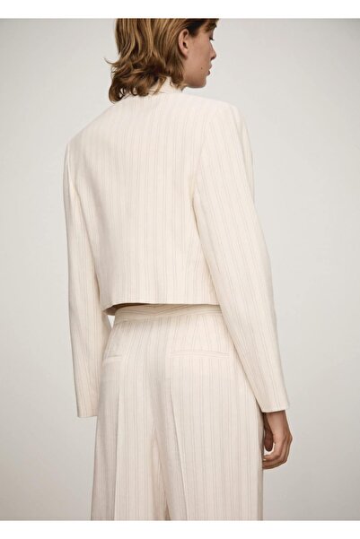 MANGO Woman Cepli çizgili ceket