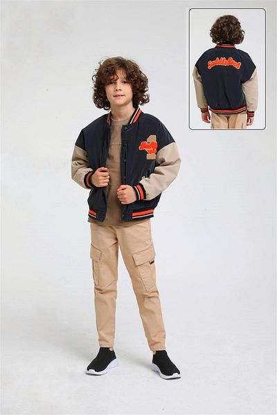 Ugly Duck Boy's Navy Blue Colored College Coat