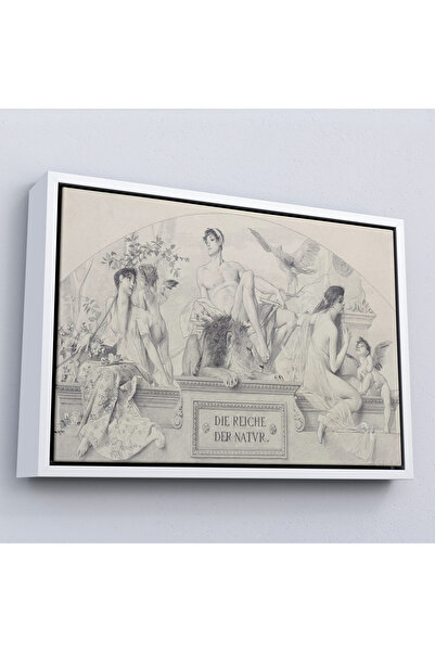 Home Wooden Framed Gustav Klimt - Painting of the Realms of Nature - the Realms of Nature-7087