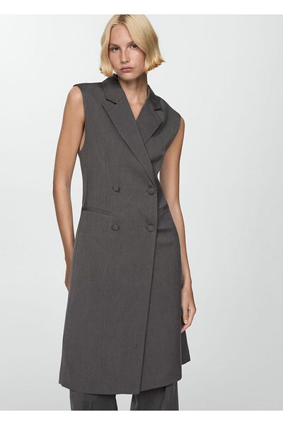 MANGO Woman Buttoned Long Vest