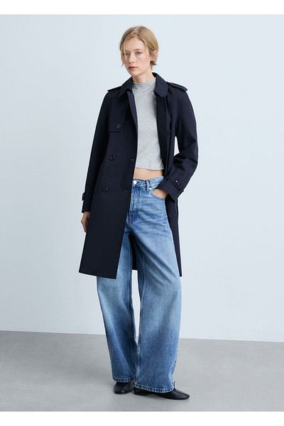 MANGO Woman Trenci clasic cu centura