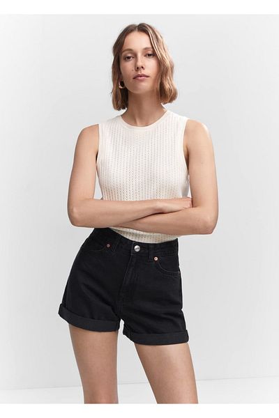 MANGO Woman Mom-fit Denim Shorts