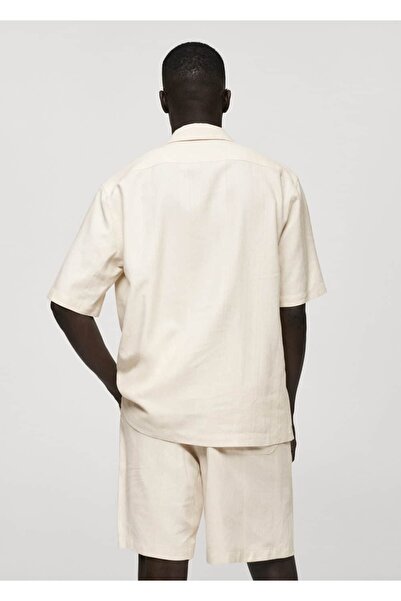 MANGO Man Rahat kesim keten karışımlı gömlek